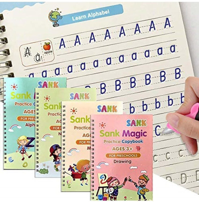 ALORNOR Magic Practice Copy Book for Pre-School Kids, Re-Usable Drawing,Alphabet,Numbers(Multicolor)