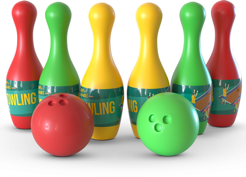 baybee Plastic Bowling Set Toys for Kids with 6 Bottles and 2 Balls, Sports Board Game(Multicolor)