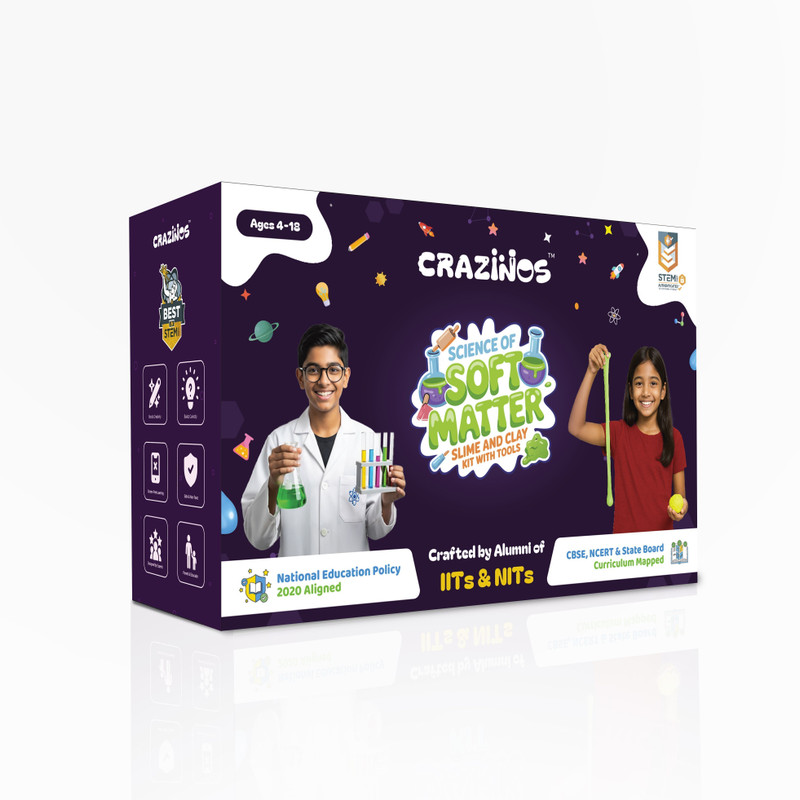 Crazinos Science Of Soft Matter Slime and Clay Kit | Gift for Boys & Girls Age 4-18(Multicolor)