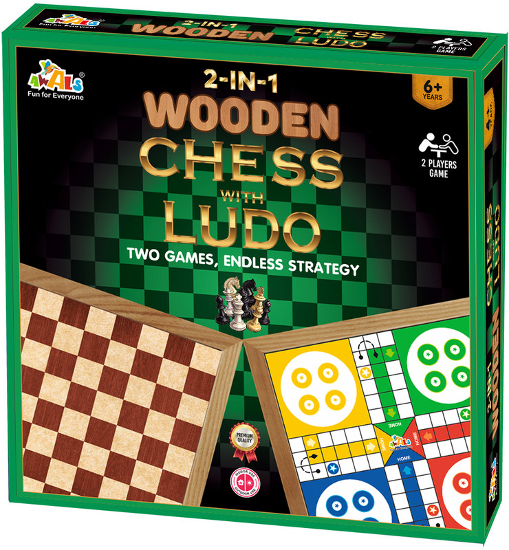 AWALS 2in1 Wooden Chess with Ludo-EC(Brown)