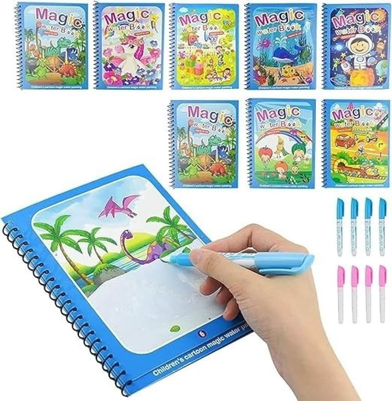 Freedy 1pc Magic Water Doodle Book for Kids Reusable Drawing Pad with Pen-z(Multicolor)