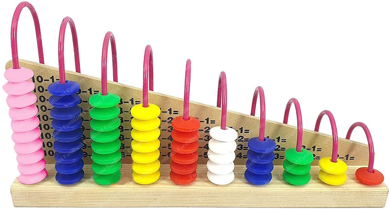 FunBlast Wooden Abacus Counting Toy – Addition & Subtraction Learning Toy for Kids(Multicolor)