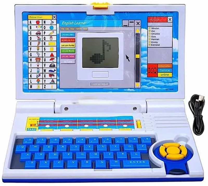 Nickspool 20 Fun Activities Educational Laptop Computer Toy with Mouse for Kids(Blue, White)