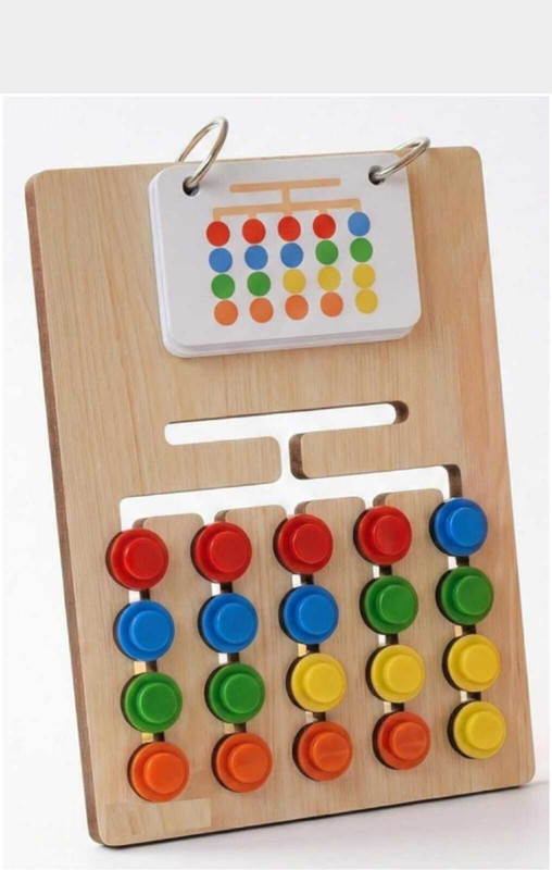 Azhan Kids Montessori Slide Puzzle | Color & Pattern Matching Learning Toys(Multicolor)