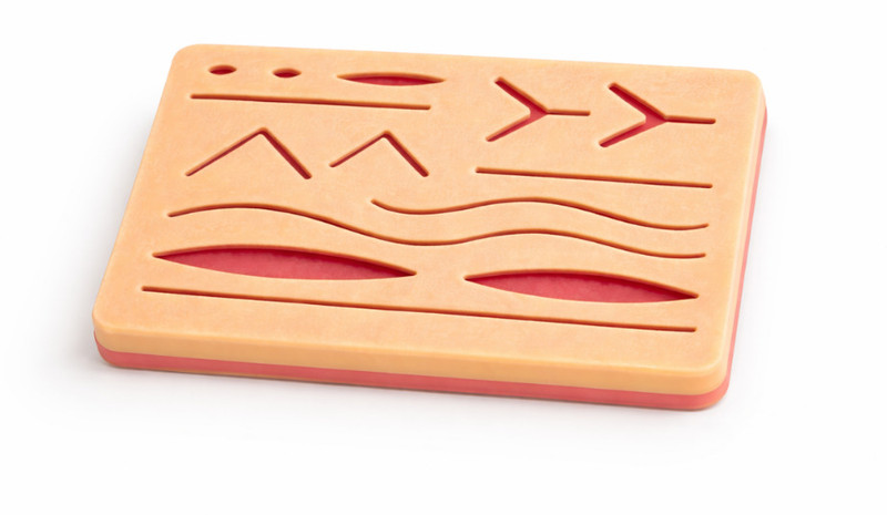 B-Arm Suture Practice Pad – 3 Layer Silicone Suturing Training Pad (Normal Size)(Beige)