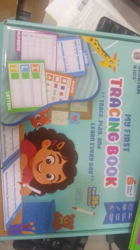 Braintastic Learning Tracing Book for Kids with Reusable Sheets, Alphabet, Numbers & Shapes(Multicolor)