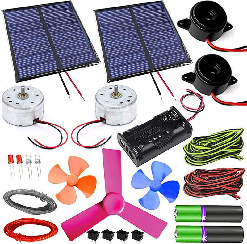 Kit4Curious Double Solar power Kit - DIY Solar energy experiments kit for school science sunlight hobby projects(Multicolor)