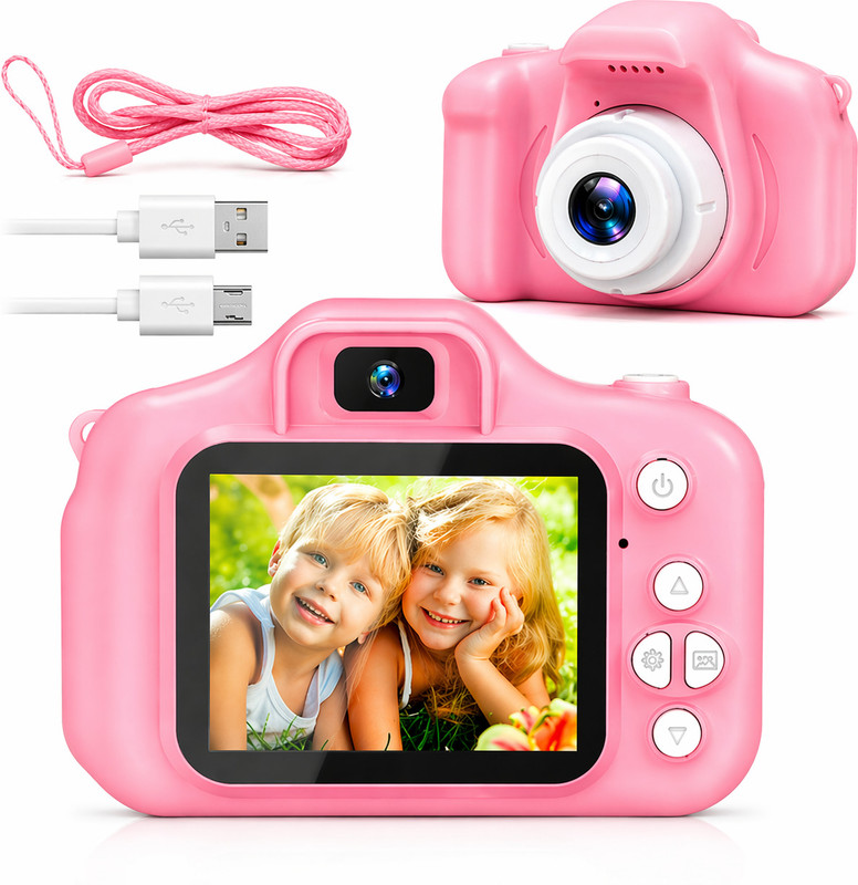 Buddynjoy Kids Digital Camera Toy 3.0MP 1080P HD Video Recording for Boys and Girls(Pink)