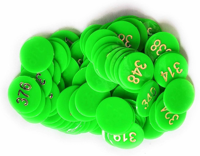 REINDEER Plastic Token No. 1 to 500 Number Coins(Green)