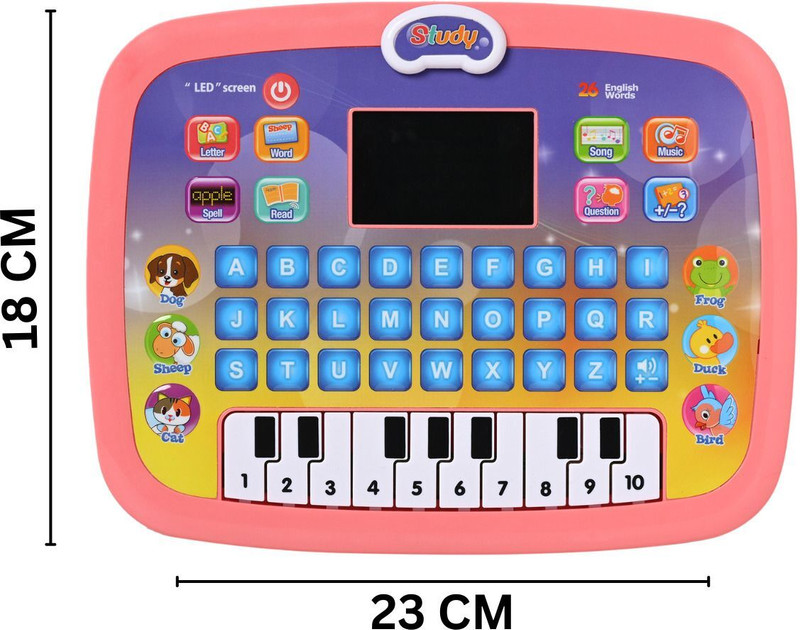 Pulsbery Kids Plastic Laptop Toy with Sound – Multicolor, Ages 3–8(Multicolor)