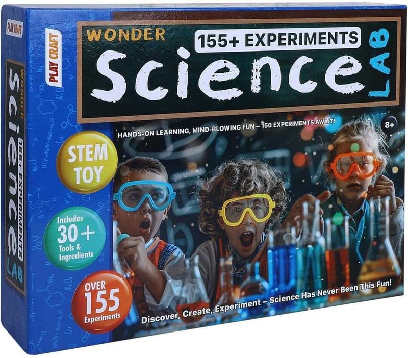 PlayCraft Wonder Science 155+ Science Experiment Kit(Blue)