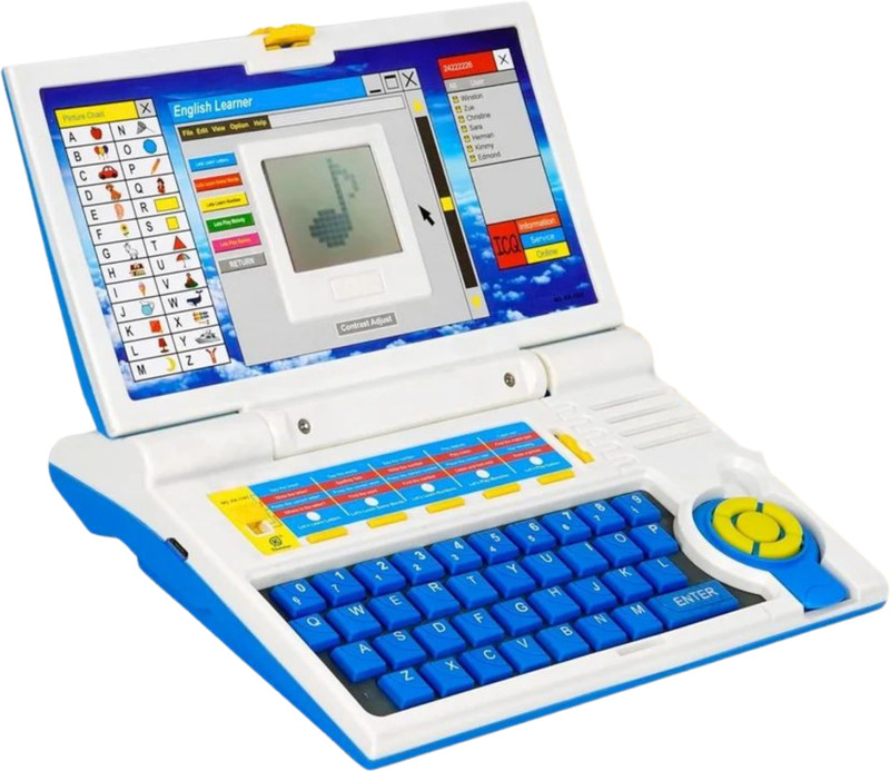 TOYTOPIO Educational ABC & 123 Learning Kids Laptop | Music, Games & LED Display(Blue)