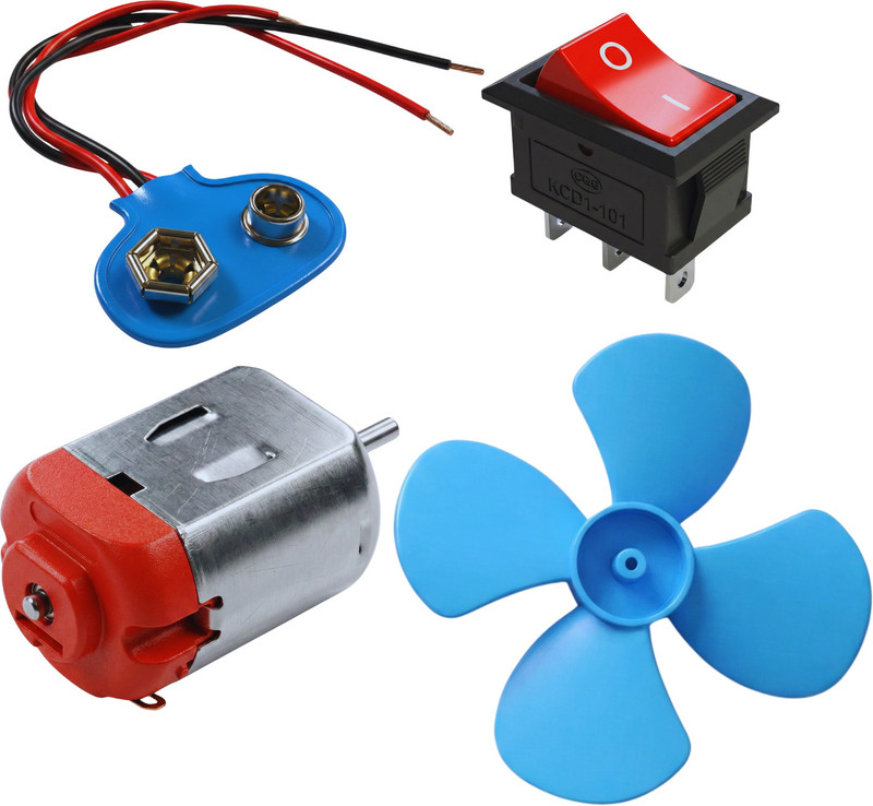 careforkids Ready-to-Assemble Science Project Kit: Mini Motor Fan for Kids(Multicolor)