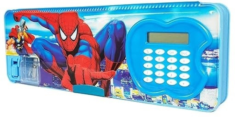 Freedy Mix Design pencil geometry calci box Dual Sharpener & Calculator(Blue)