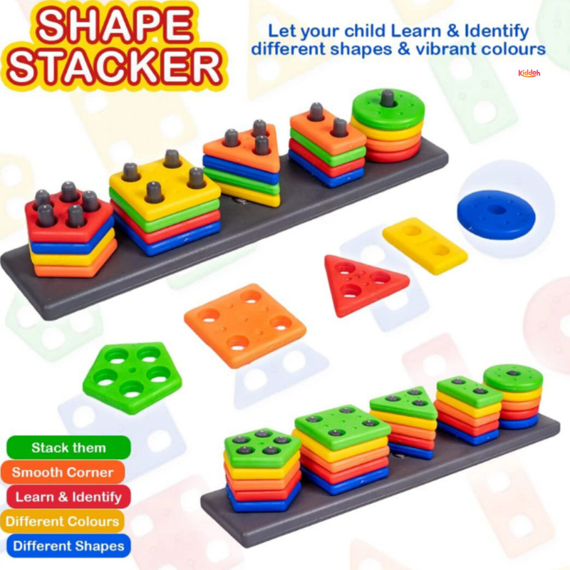 KIDDOH SmartShape Kids Sort & Stack Toy(Multicolor)