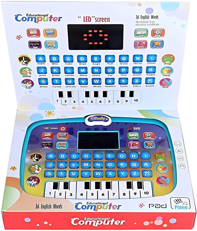 mega shine Educational Learning Kids Laptop Tablet Computer Plus Piano(Multicolor)