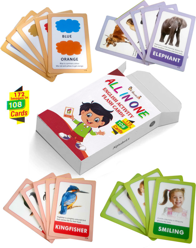 Inikao All in One English Activity Flash Cards(Silver)
