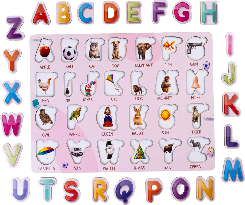 Craftick Wooden ABCD Capital Letters Alphabets Education Puzzles for Kids Age 2+(Multicolor)