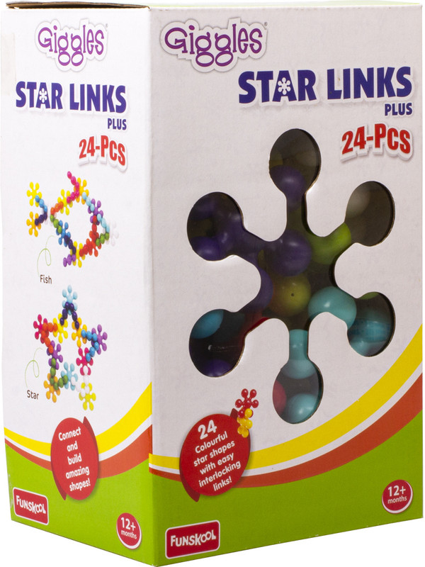 Giggles Star Links Plus - 24pcs | Interlocking Learning Toy | Toy for Toddlers(Multicolor)