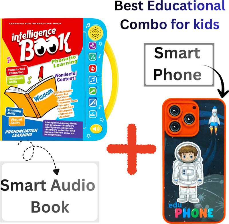 Funroom Educational Book And Smartphone Combo For Kids Learning(Multicolor)