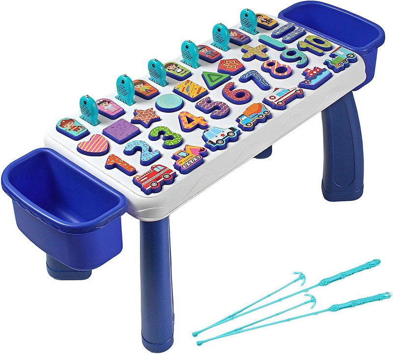 IndusBay 5 IN 1 Number Puzzle, Match Count Color Shape Sorter Fishing Educational Toys(Multicolor)