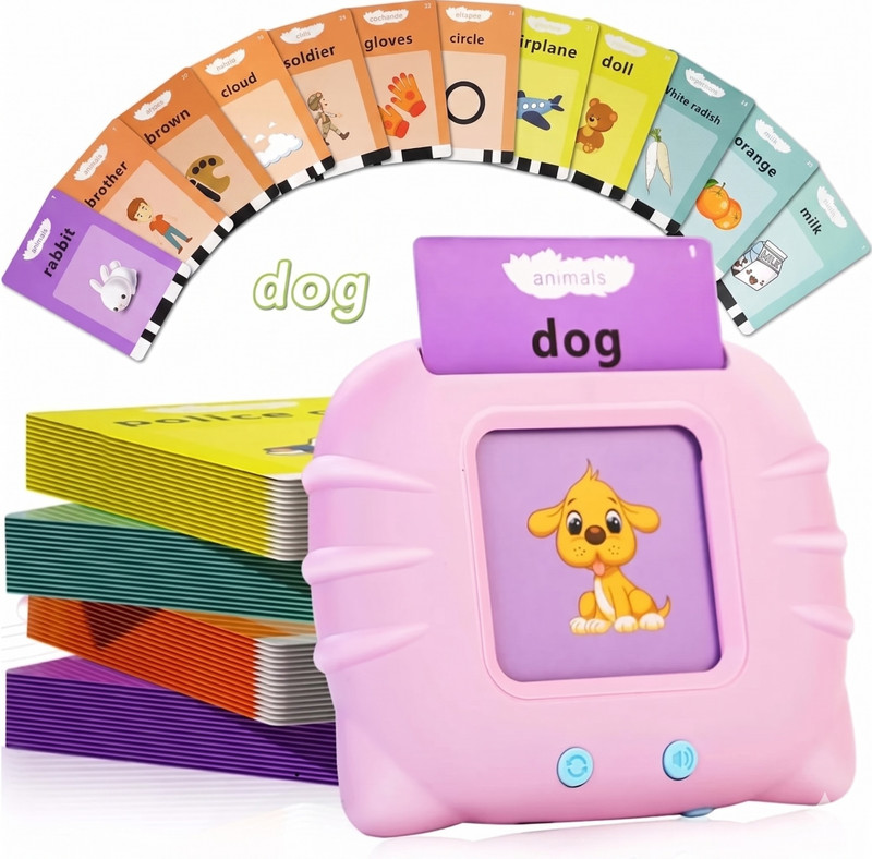 ZILLTOYIN Kids Interactive Learning Toy Talking Flash Cards Cards with Sound(Multicolor)