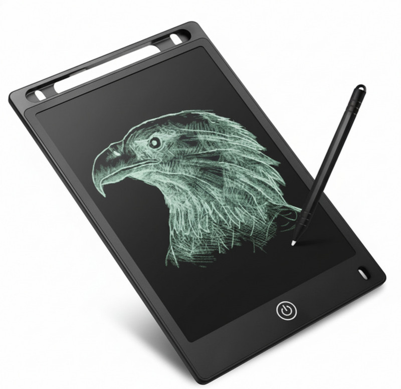 asian LCD Writing Board Slate with Stylus and One-Touch Erase Function(Black)