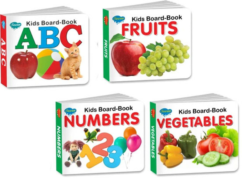 GAMLOID New Arrival Learning Alphabets Fruits Vegetables Numbers Kids Baby Books Set(Multicolor)
