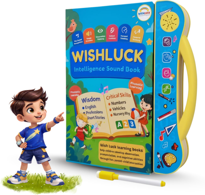 WISHLUCK Intelligence Sound Book for Kids | ABC, Numbers, Rhymes Learning Toy(Multicolor)