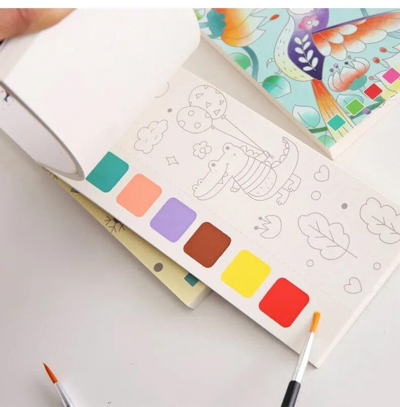 AIRASHII Water Color Adventure Doodling Book for Kids | 20 Pages Coloring Book | 2 Pack(Multicolor)