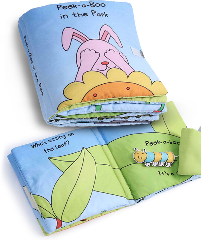 Intellibaby Plush Cloth Book for Baby & Kids|Crinkle Sound Stimulate Auditory Sense|12 Pages(Multicolor)