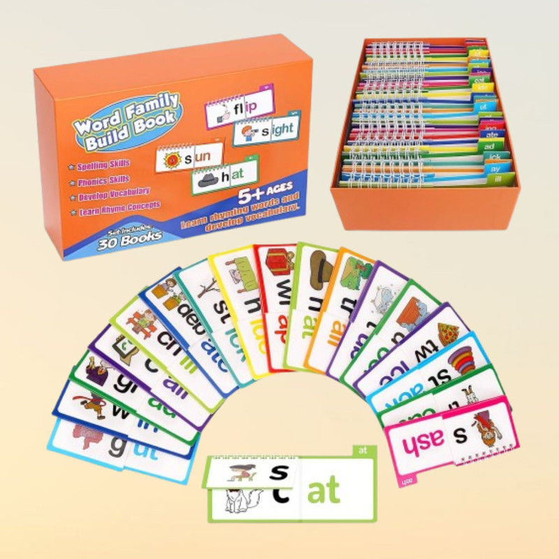VAGHASIYAst 30 Pack Word Family Educational Books with Storage Case(Multicolor)