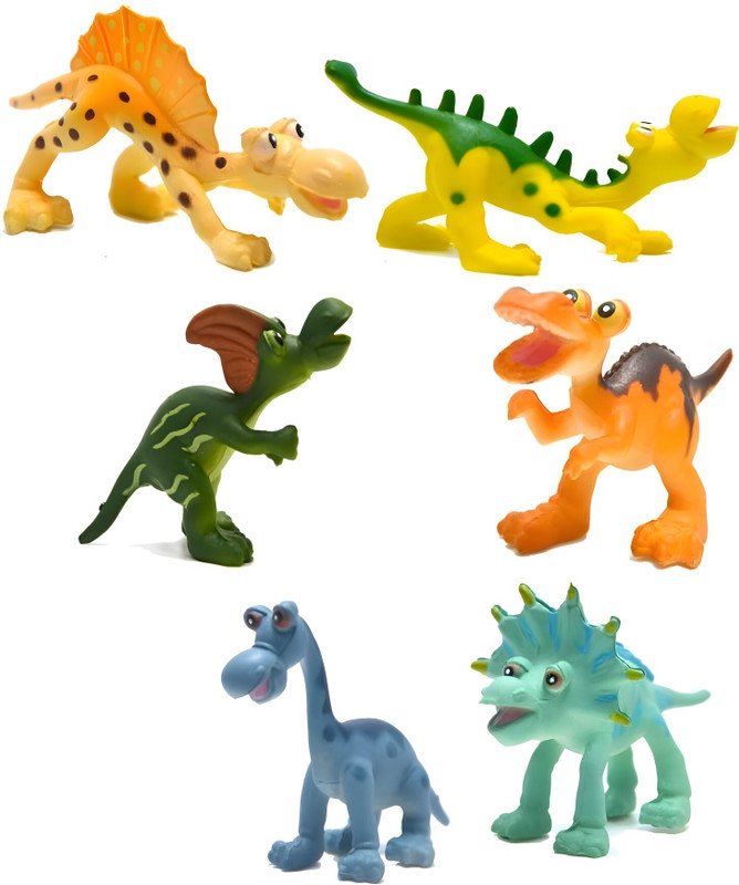 Jollyora 6pcs Artificial Dinosaur Model Figure Toy for Kids(Multicolor)