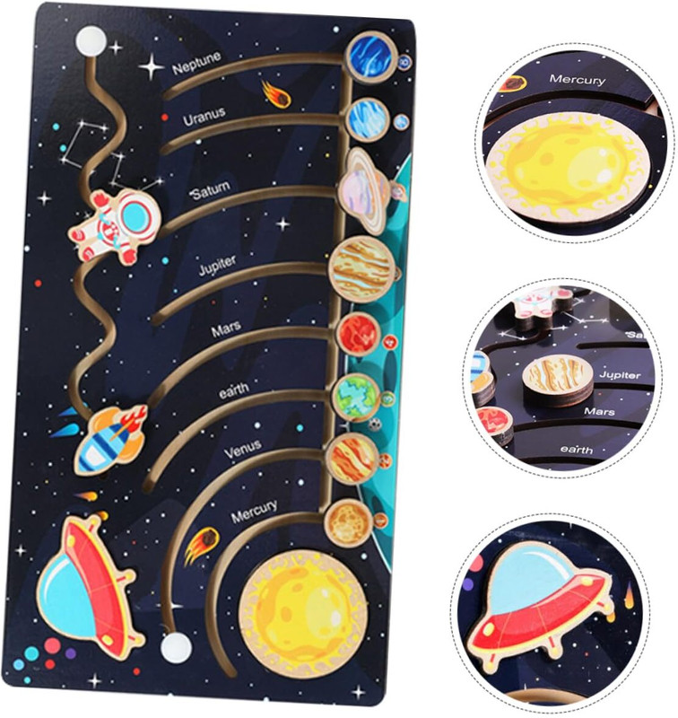 KNK Infotain Solar System Board Toy for Kids | Planets Learning Puzzle Educational Activity3+(Multicolor)