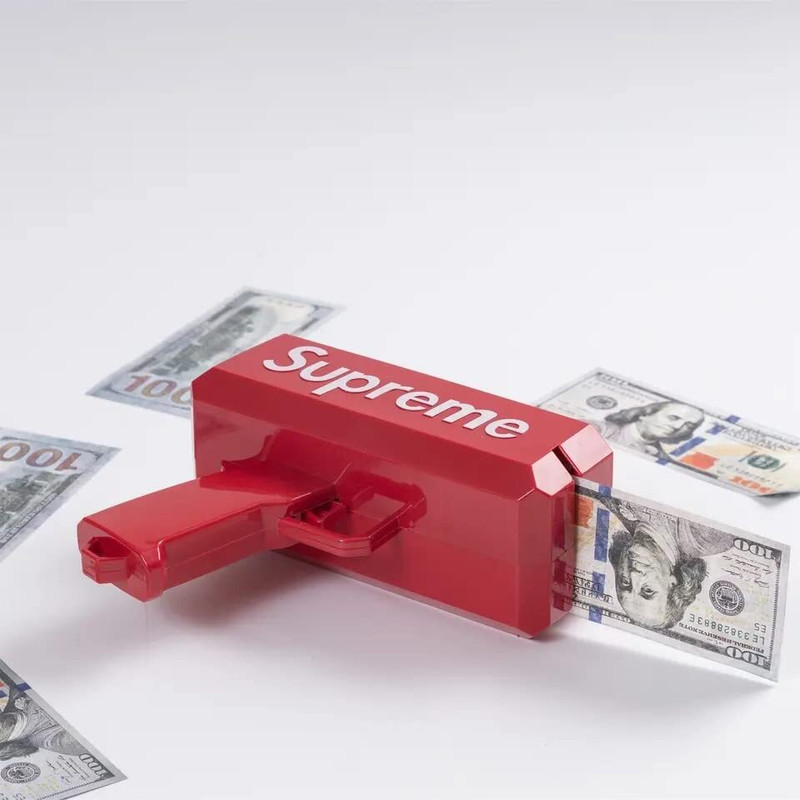 Amaflip Super Money Gun Cash Cannon for Wedding, Parties and Fun – Includes 50 Fake Dollars Money Gun(Red)