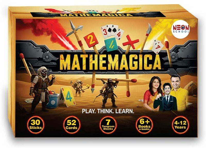 Neon School Mathemagica Sticks and Tangram Puzzle Game(Yellow)