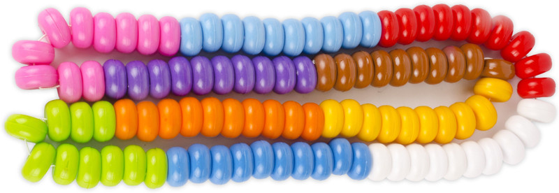 Prime 100 Counting Beads Toy Jumbo Size for kids Age 3+, 10 colours -Multicolour(Multicolor)