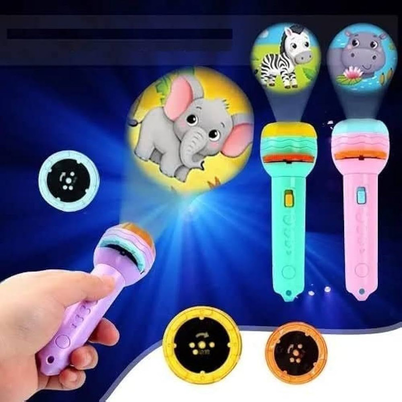 ozoneETrade Kids Projection Flashlight Torch Toy with 24 Image Slides WITH (YEAR WARRANTY)(Pink)