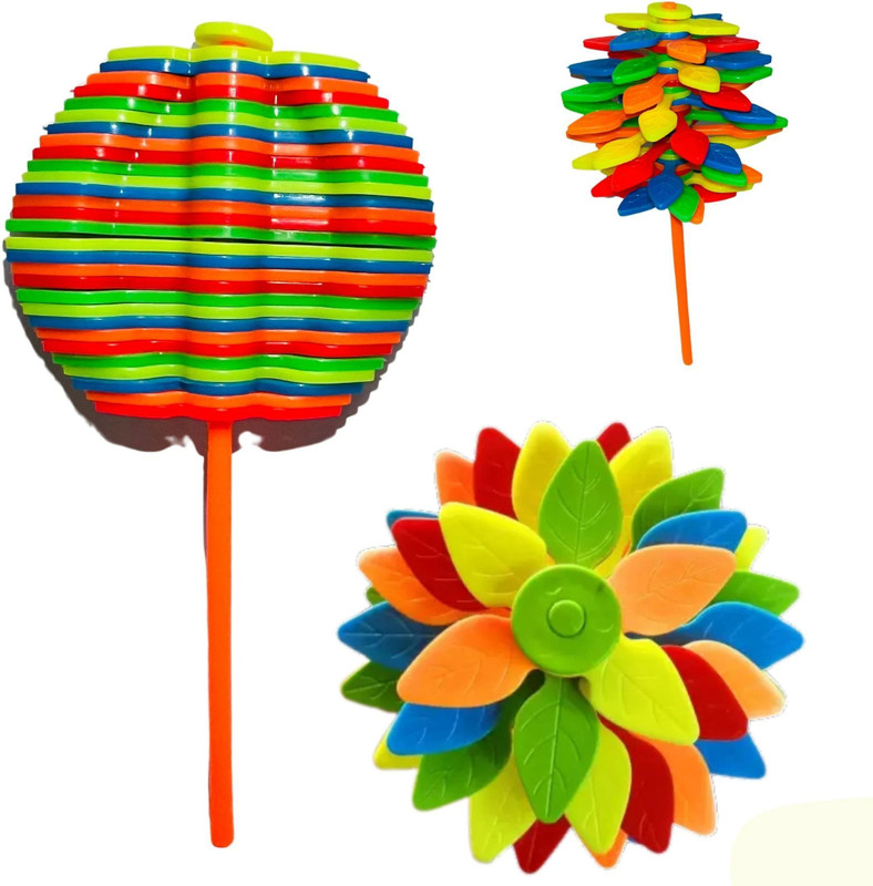 ALTOYS Colorful Candy Flower Toy Stick – Rotating Magic Leaf Spinner Toys for Kids(Multicolor)
