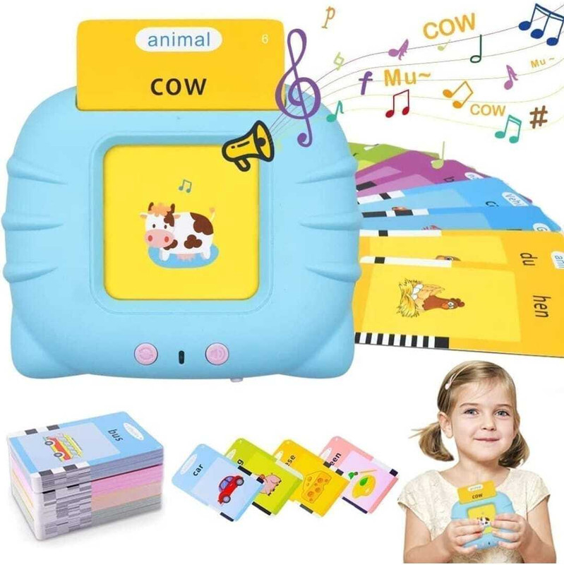 KIDBIRD Talking English Words Flash Cards for Kids Education Learning Device(Blue)