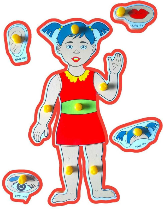 aasiyaenterprises Girls Parts Of Body White base puzzle board(Multicolor)