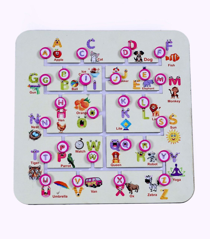 ZORIADA Wooden Alphabet Learning Puzzle Educational Game for Kids Toddler Toy Age 1 to 5(Multicolor)