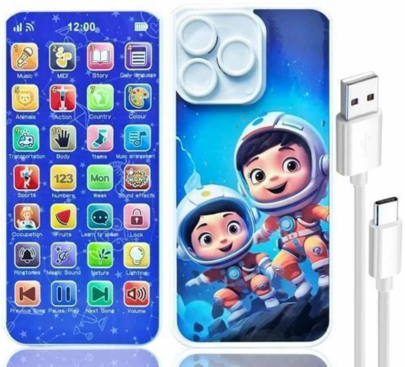 Yuven Educational Toy Smartphone, Hindi & English Learning Mobile with Sound, Music(Multicolor)