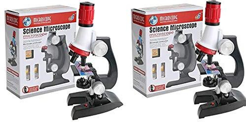 FunBlast Science Microscope Educational Toy Real Working Microscope for Kids (Pack of 2)(Multicolor)