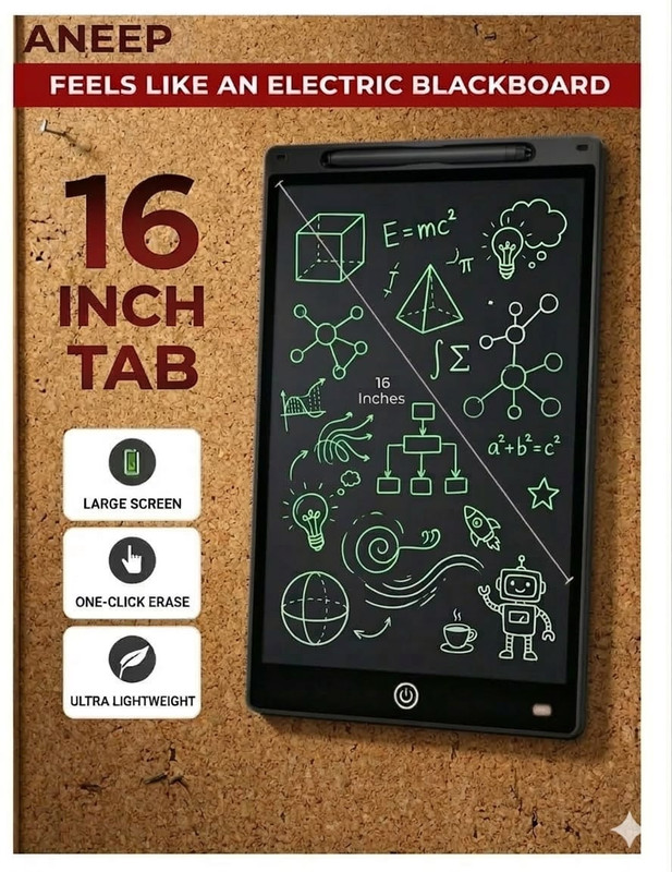 Ephemeral 16 INCH LCD WRITING PAD (Multicolor)(Black)