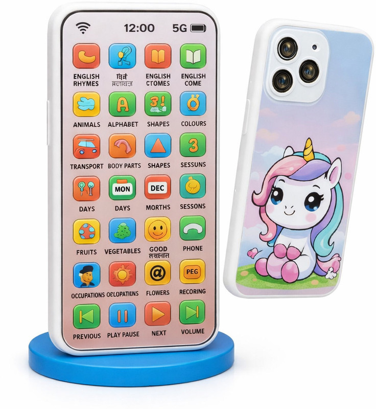 SSEON Smart Kids Hindi English Educational Phone(Multicolor)