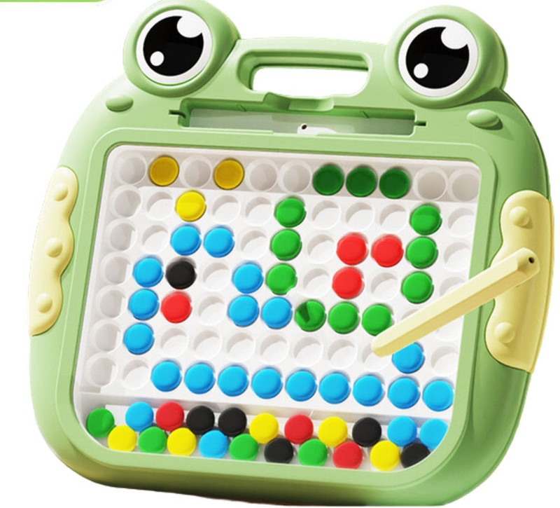 Vaniha Magnetic Drawing Board for Toddlers Colorful Magnet Beads Drawing Board(Green)