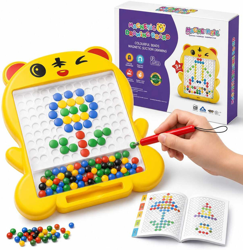 luxelivingstore Magnetic Drawing Board For Kids (Yellow)(Multicolor)