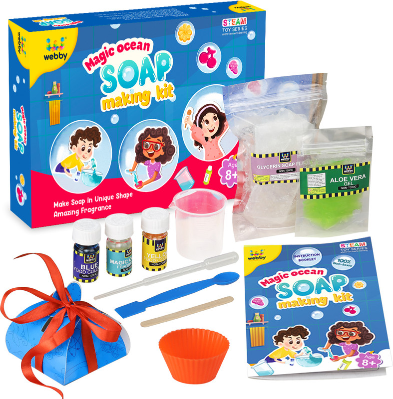 Webby DIY Soap Making Kit with Fragrance Science Activity Toy Kit for Kids Age 8+(Multicolor)