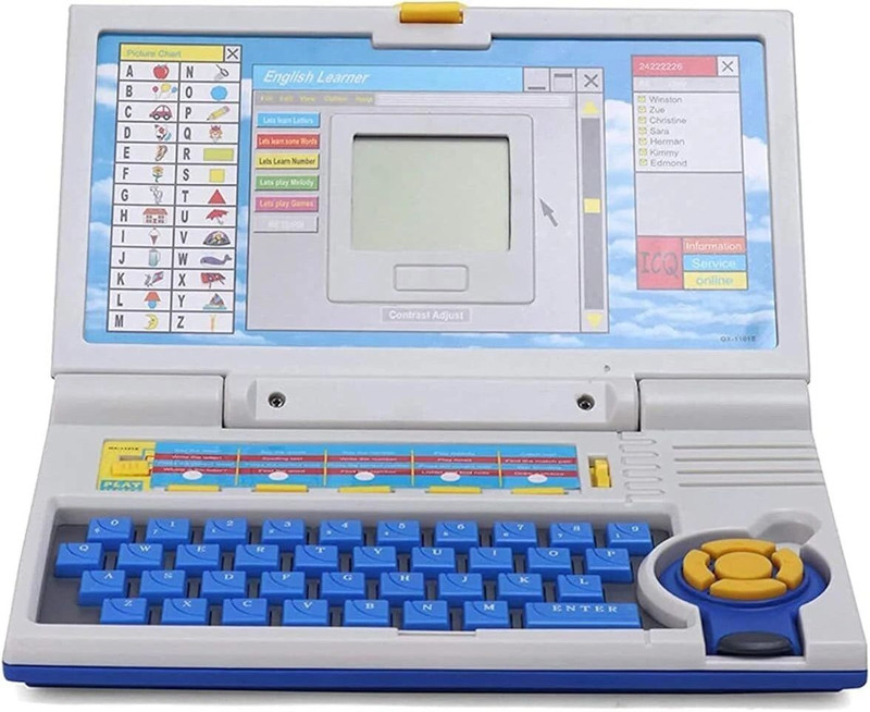 AESGOP Kids Learning Laptop Toy with Mouse English Alphabet(Blue)